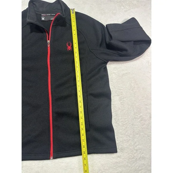 Spyder Full Zip Jacket Mens XL Black Red Fleece Lined Outdoor Warm Logo - Picture 8 of 13